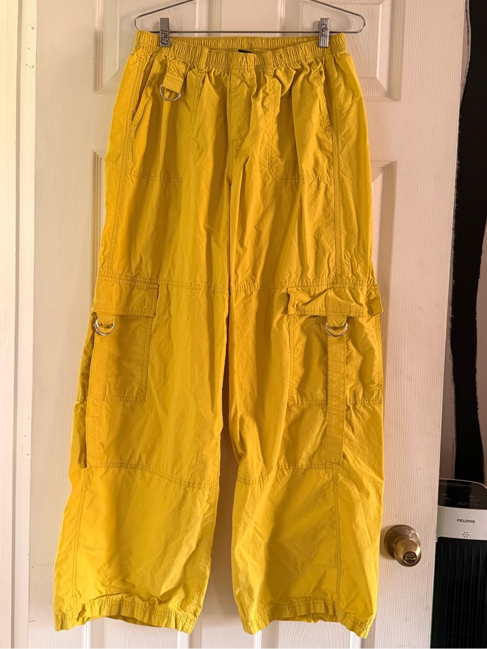 Bright Yellow Cargo Pants with D-Ring Details